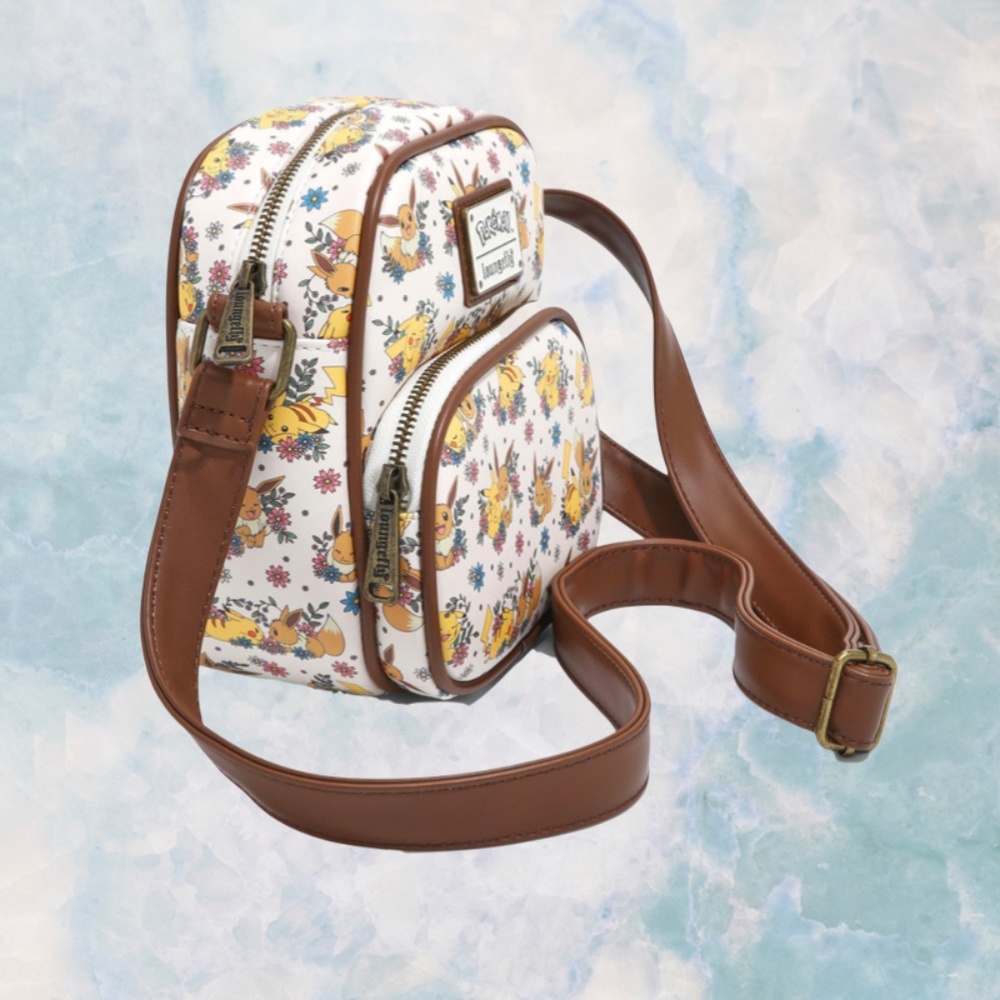 Loungefly Pokemon Pikachu & Eevee Floral Crossboby Bag - Picture 3 of 4